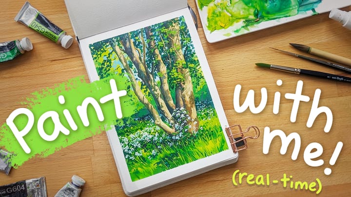 Create a Springtime Landscape with Dappled Light and Wildflowers 🎨🌿 Real-time paint along!